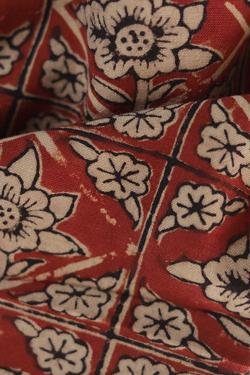 Creative Bee 'TILE' Natural Dye Block Print Cotton Fabric (0.5 Meter)