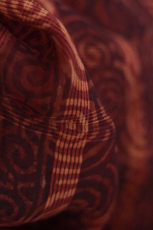 Creative Bee 'colva' Natural Dye Block Print Filature Silk Dupatta