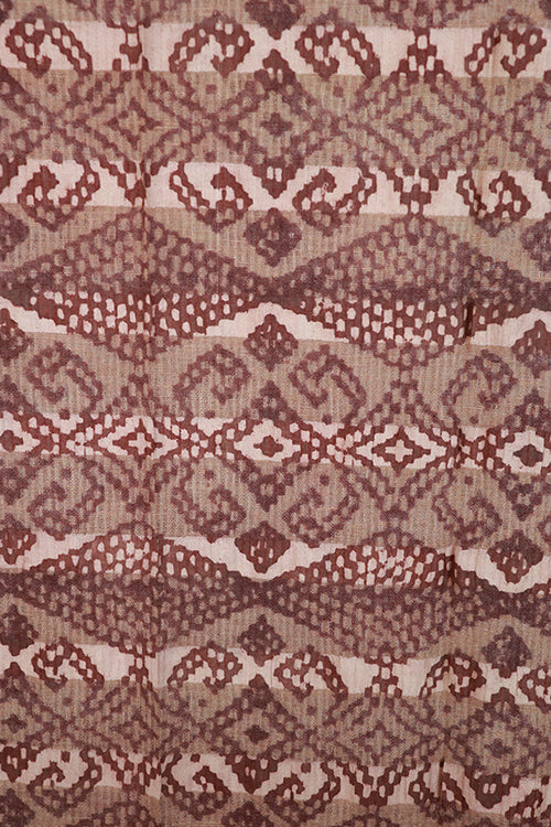 Creative Bee 'Sarawa' Signature Weave Natural Dye Block Print Silk Dupatta