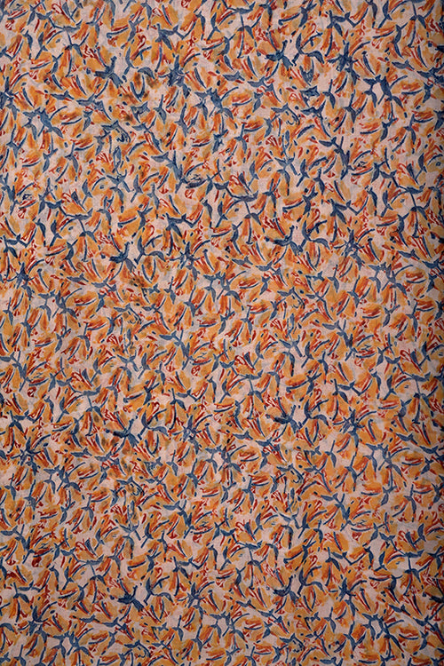 Creative Bee 'bliss' Natural Dye Block Print Cotton Fabric (0.50 meter)