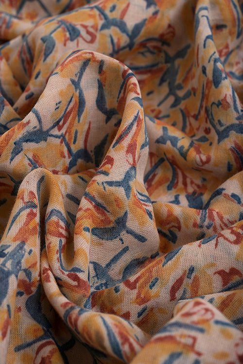 Creative Bee 'bliss' Natural Dye Block Print Cotton Fabric (0.50 meter)