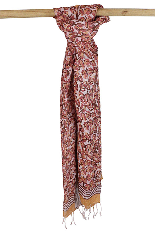 Creative Bee 'gul lala' Natural Dye Block Print Linen Stole