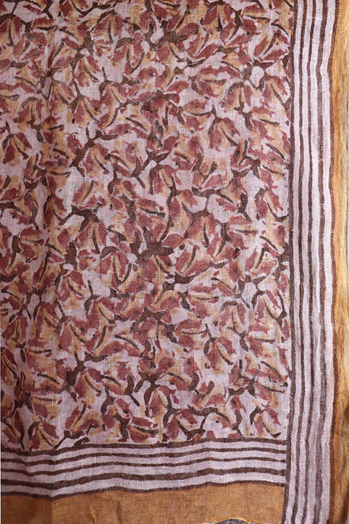 Creative Bee 'gul lala' Natural Dye Block Print Linen Stole