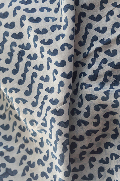 Creative Bee 'siesta' Natural Dye Block Print Cotton Fabric (0.50 meter)