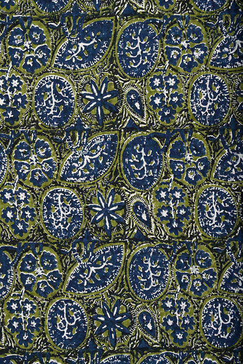 Creative Bee 'fertility' Azo Free Dye Block Print Cotton Fabric (0.50 meter)