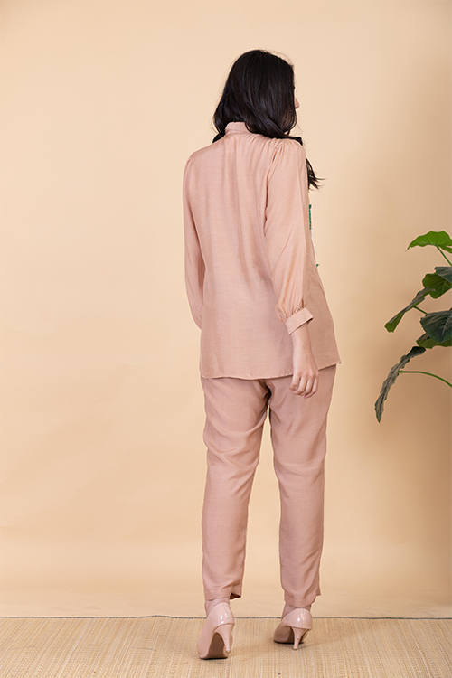 Chambray & Co.'S Raine Applique Vegan Silk Coord Set