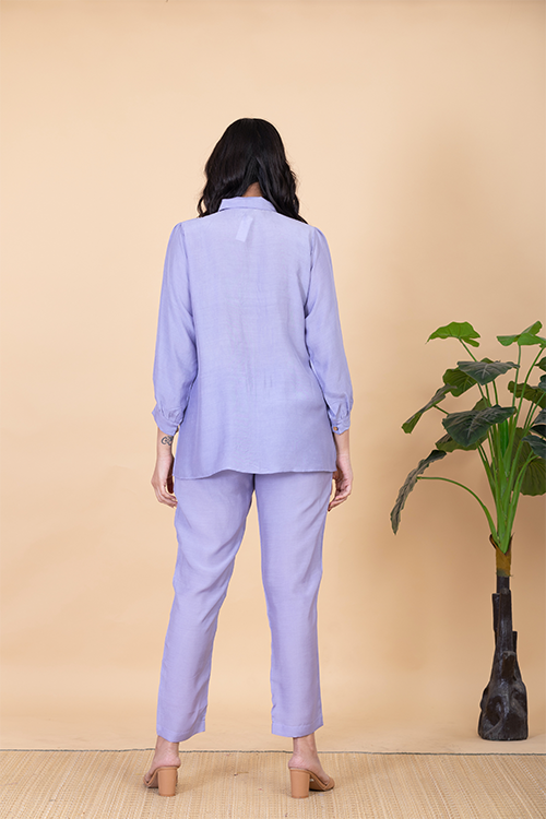 Chambray & Co.'S Azra Applique Vegan Silk Coord Set