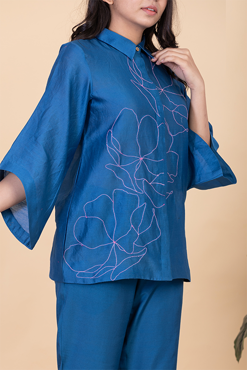 Chambray & Co.'S Jade Vegan Silk Coord Set