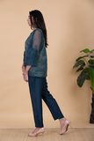 Chambray & Co.'S Avah Applique Vegan Silk Coord Set