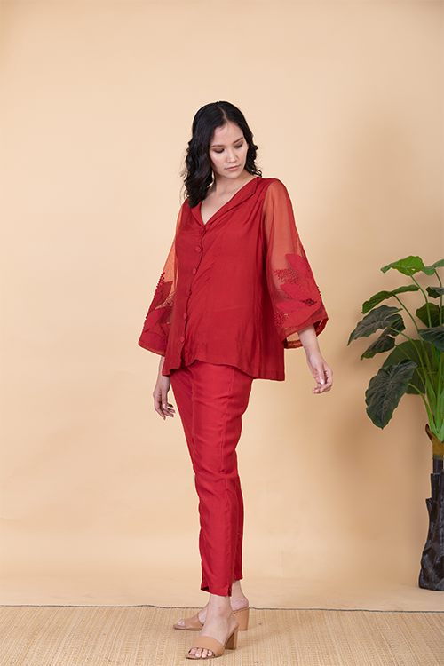 Chambray & Co.'S Suzie Vegan Silk Coord Set