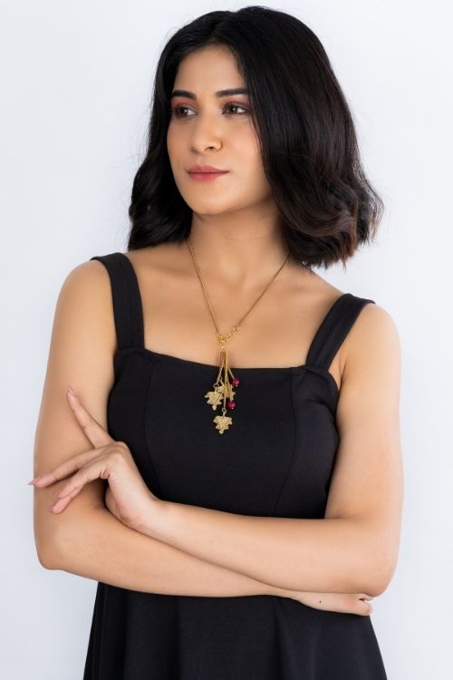 Miharu Dokra Triangle Brass Chain Necklace