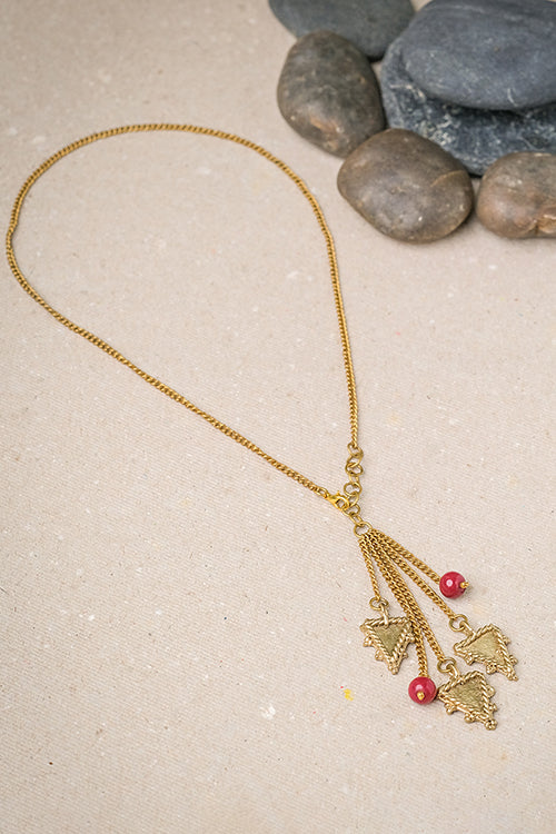 Miharu Dokra Triangle Brass Chain Necklace