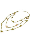 Miharu Long Layered Necklace of Thread and Brass