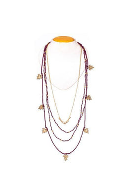 Miharu Mulltilayered Thread and brass Necklace