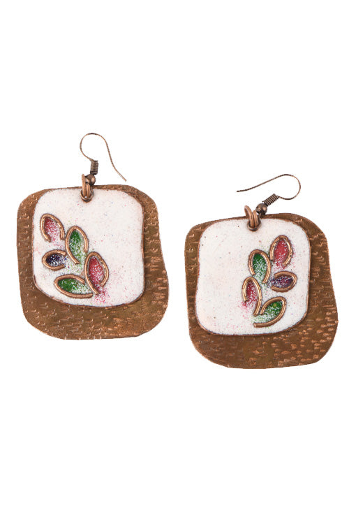 EkiBeki Elements- Phyllo Earrings in Copper Enamel
