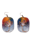 Elements- Lotus Bloom Earrings in Copper Enamel