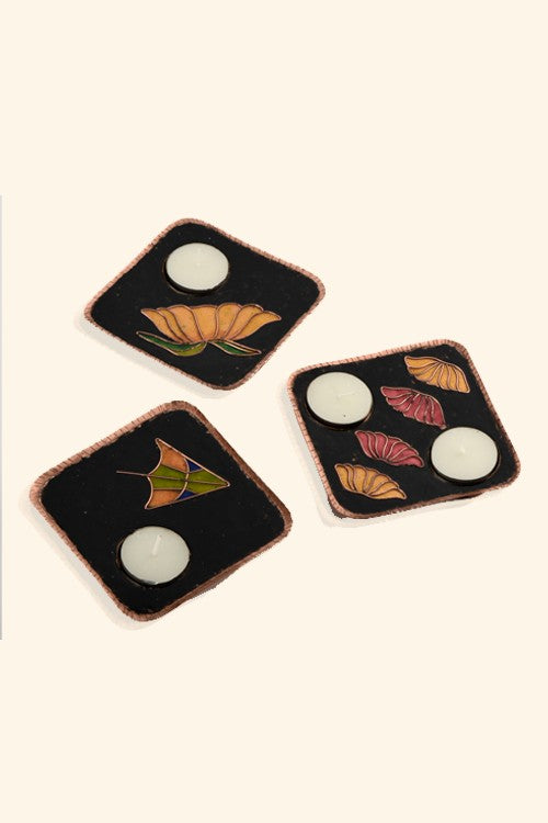 EkiBeki Vasant 4 Lotus Design Tealight Set of 2