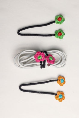 Samoolam Cable Organiser (Set Of 3) Flower