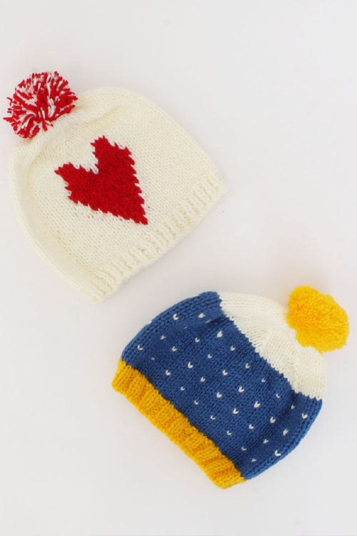 Ajoobaa "Contrast Colors" Handmade Knitted Cap Combo For Kids