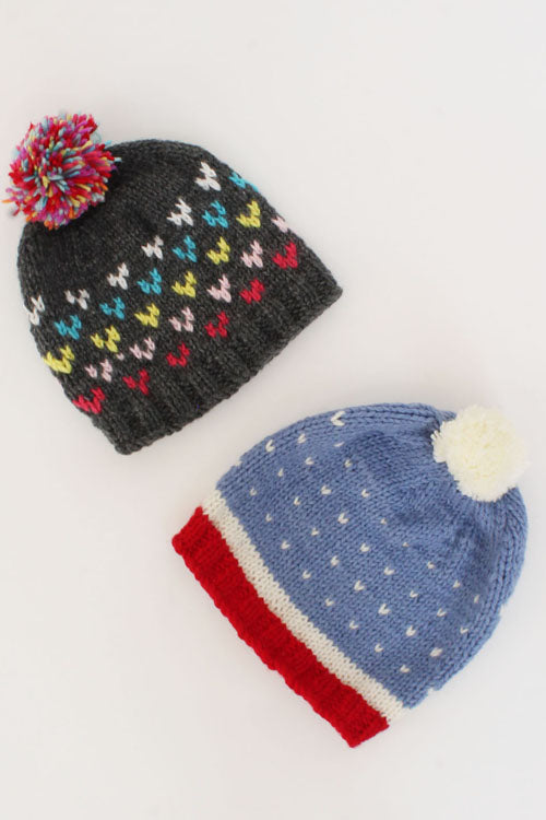 Ajoobaa "Little Hearts" Handmade Knitted Cap Combo For Kids