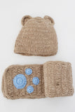 Ajoobaa "Bear" Handmade Knitted Cap with Muffler For Kids