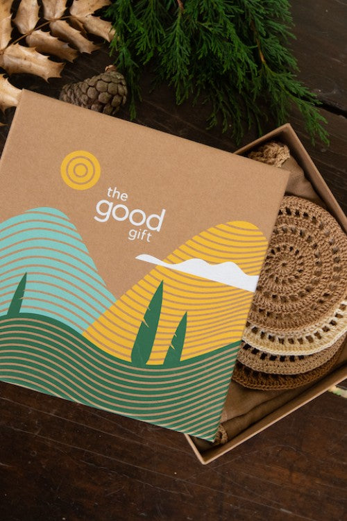 The Good Gift, Coasters & Napkins Combo, Ananya, Brown