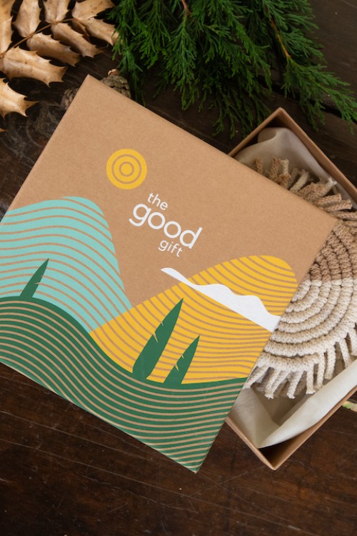 The Good Gift Set Of 4 Coasters, Khushi, Macrame, Brown