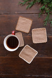 The Good Gift Set Of 4 Coasters, Sita, Sewing, Brown