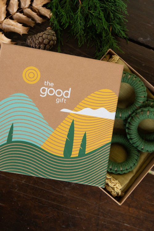 The Good Gift, Napkins & Rings Combo, Chanchal, Green