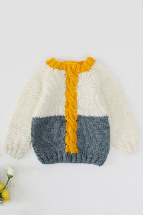 Woonie "Cable" Handknitted Girls Pullover