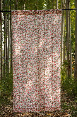 Okhai 'Sepia' Pure Cotton Hand Block Printed Curtain