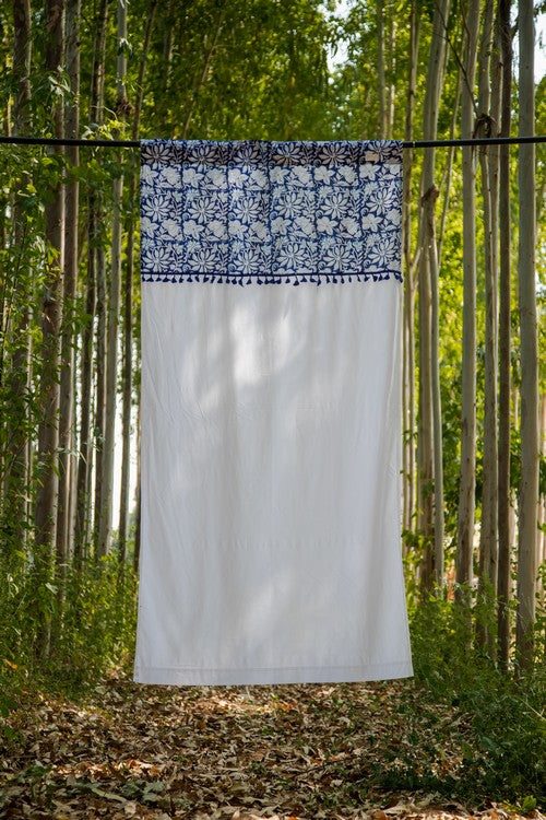 Okhai 'Sea Breeze' Pure Cotton Hand Block Printed Curtain