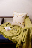 Samoolam Handmade Bel Cotton Cushion Cover Crochet Birds On Branches