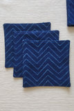Leera Shibori Zigzag Blue Coasters (Set of 4)