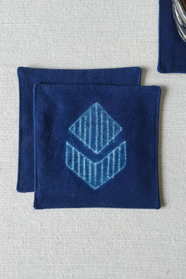 Leera Shibori Blue Buti Coasters (Set of 4)