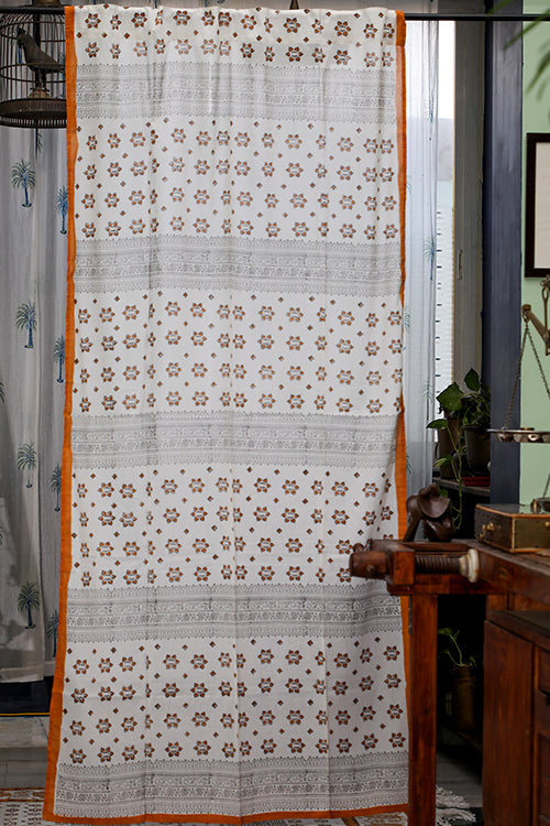 SootiSyahi 'Sparkling Star' Handblock Printed Cotton DoorCurtain