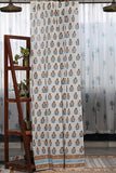 SootiSyahi 'Floral Vases' Handblock Printed Cotton DoorCurtain