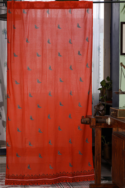 SootiSyahi 'Dawning Pastel' Handblock Printed Cotton DoorCurtain