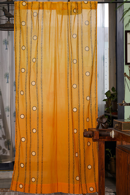 SootiSyahi 'Pastel Polka' Handblock Printed Cotton DoorCurtain