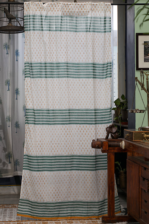 SootiSyahi 'Good Vibes' Handblock Printed Cotton DoorCurtain