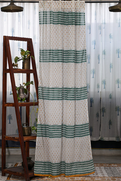 SootiSyahi 'Good Vibes' Handblock Printed Cotton DoorCurtain