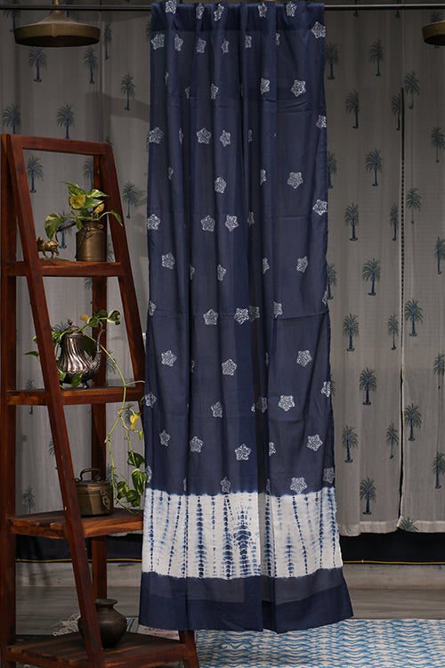 SootiSyahi 'Yellow Dreams' Handblock Printed Cotton DoorCurtain