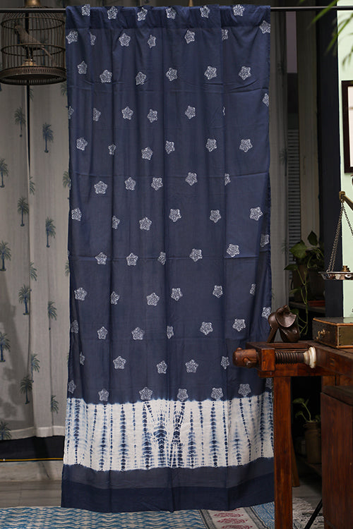 SootiSyahi 'Yellow Dreams' Handblock Printed Cotton DoorCurtain