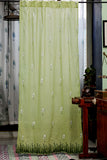 SootiSyahi 'Jungle Tale- Pastel Green' Handblock Printed Cotton DoorCurtain