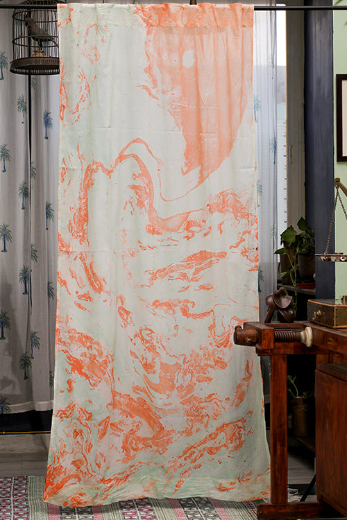 SootiSyahi 'Neela Aasman' Handblock Printed Cotton DoorCurtain