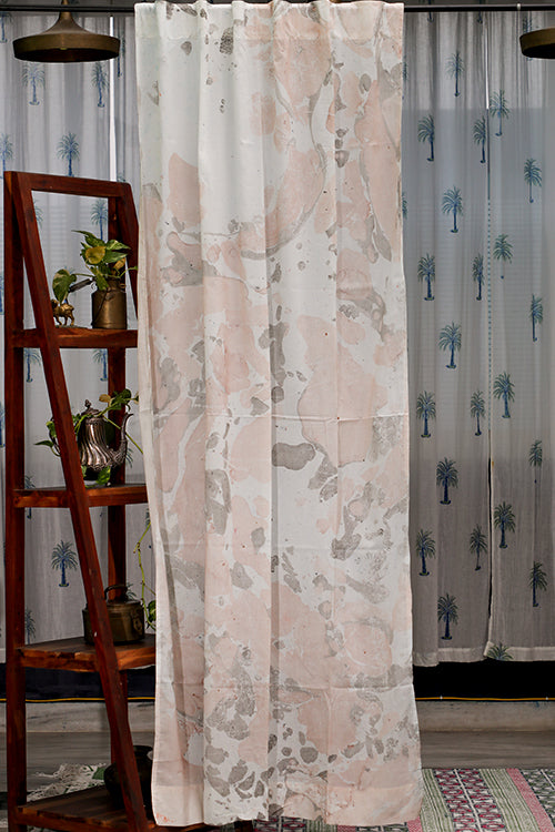 SootiSyahi 'Indigo Stargazing'  Hand Marble Printed Cotton DoorCurtain