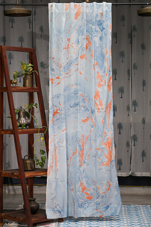 SootiSyahi 'Dreams of Heaven' Hand Marble Printed Cotton Door Curtain