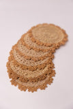 Samoolam Handmade Crochet Ziba Round Coasters Copper Beige