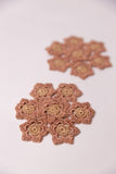 Samoolam Handmade Crochet Ziba Floral Coasters Rust Beige