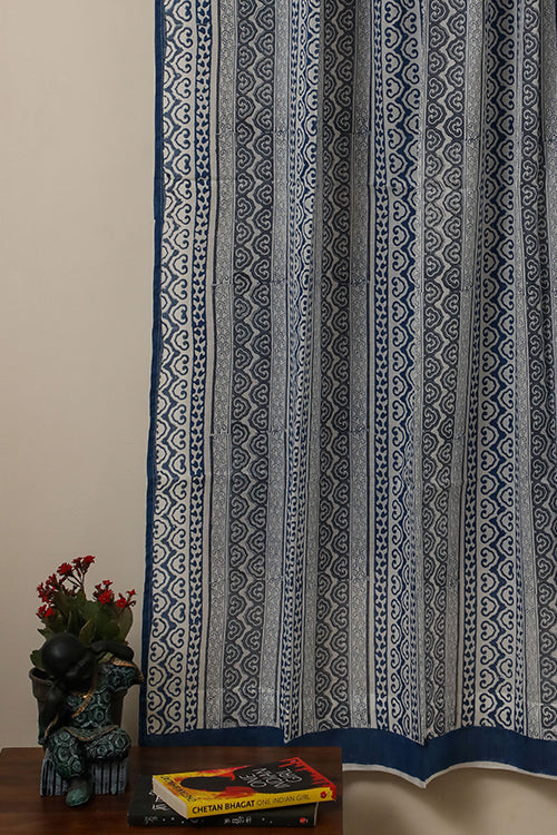 Sootisyahi 'Sky Blossom' Handblock Printed Voile Cotton Curtain-52